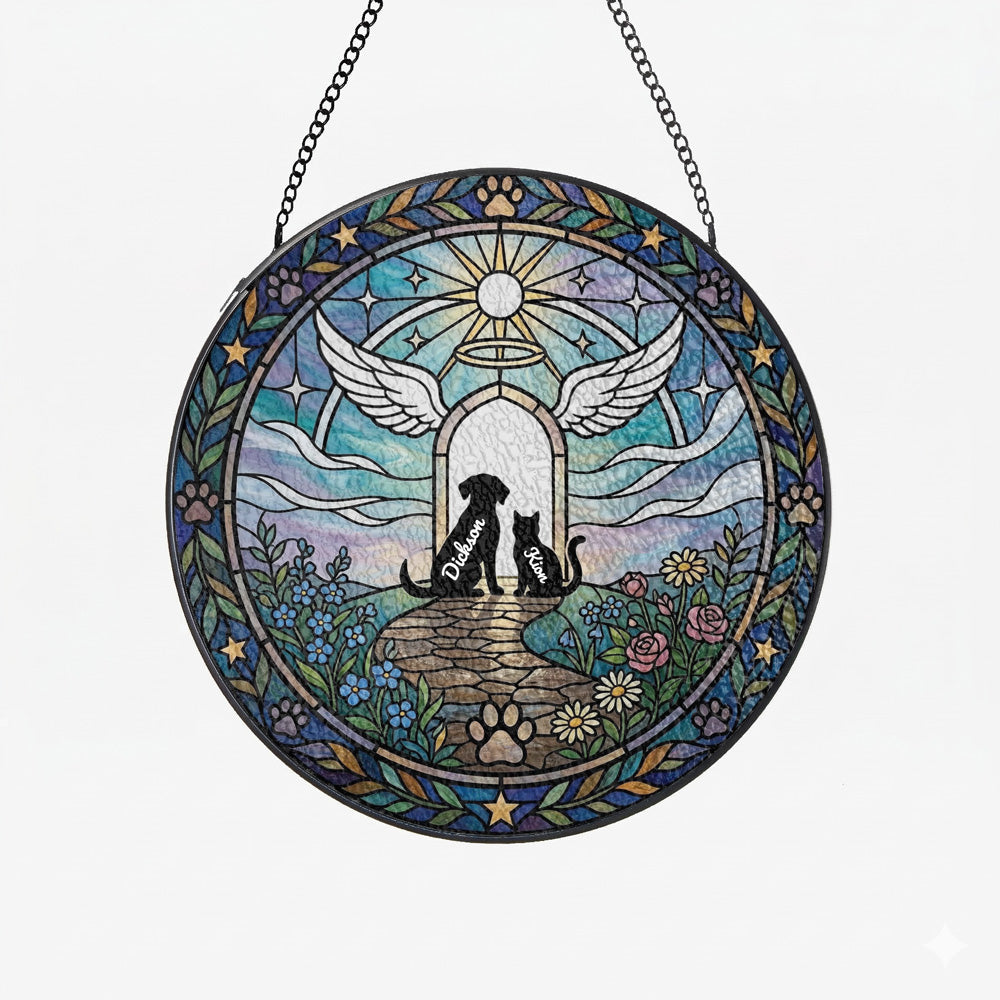 Angel Wings Pet Loss Sympathy Suncatcher - Dog & Cat