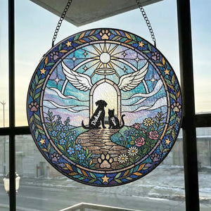 Angel Wings Pet Loss Sympathy Suncatcher - Dog & Cat