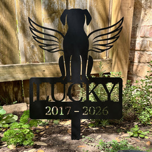 Custom Angel Wings Pet Memorial Garden Stake