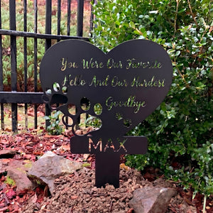 Custom Heart Pet Memorial Garden Stake Marker