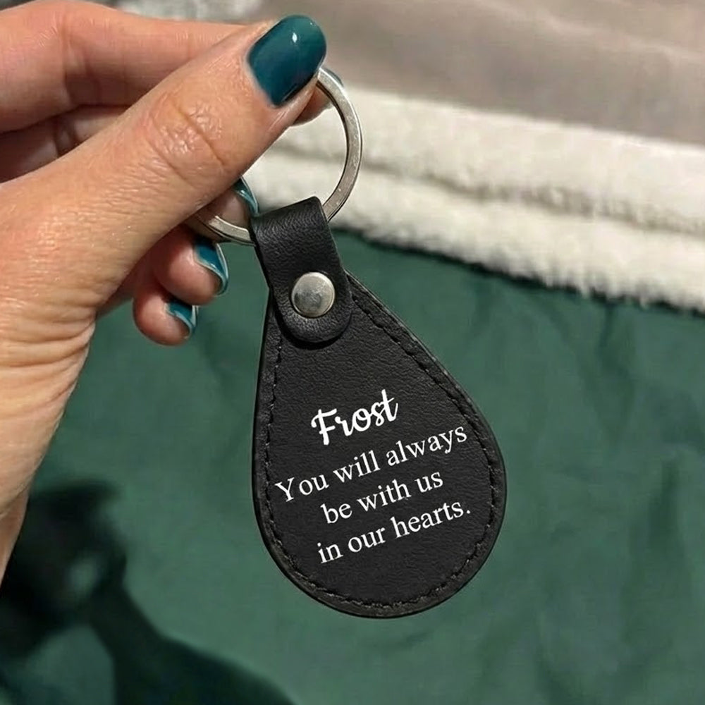 Leather Pet Name Keychain