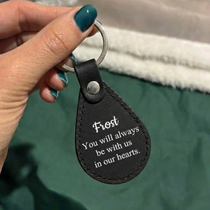 Leather Pet Name Keychain