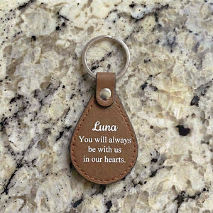 Leather Pet Name Keychain
