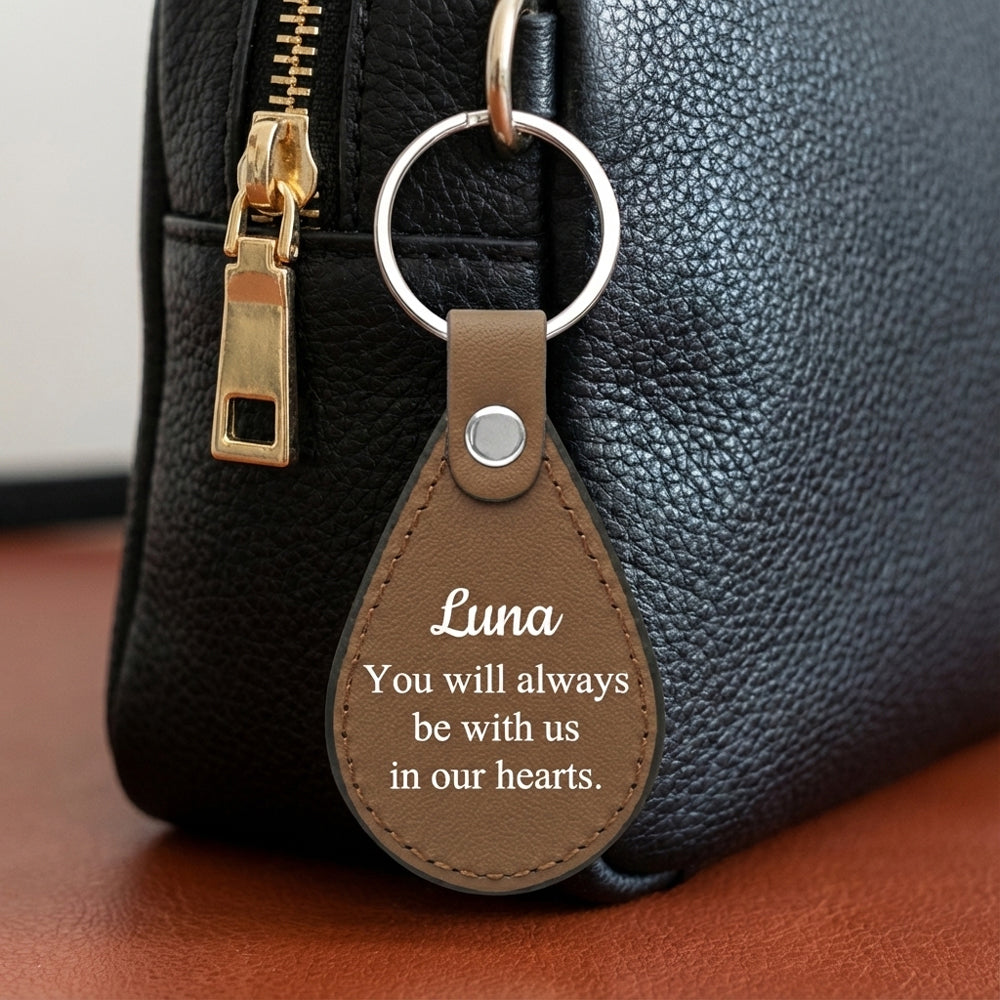 Leather Pet Name Keychain