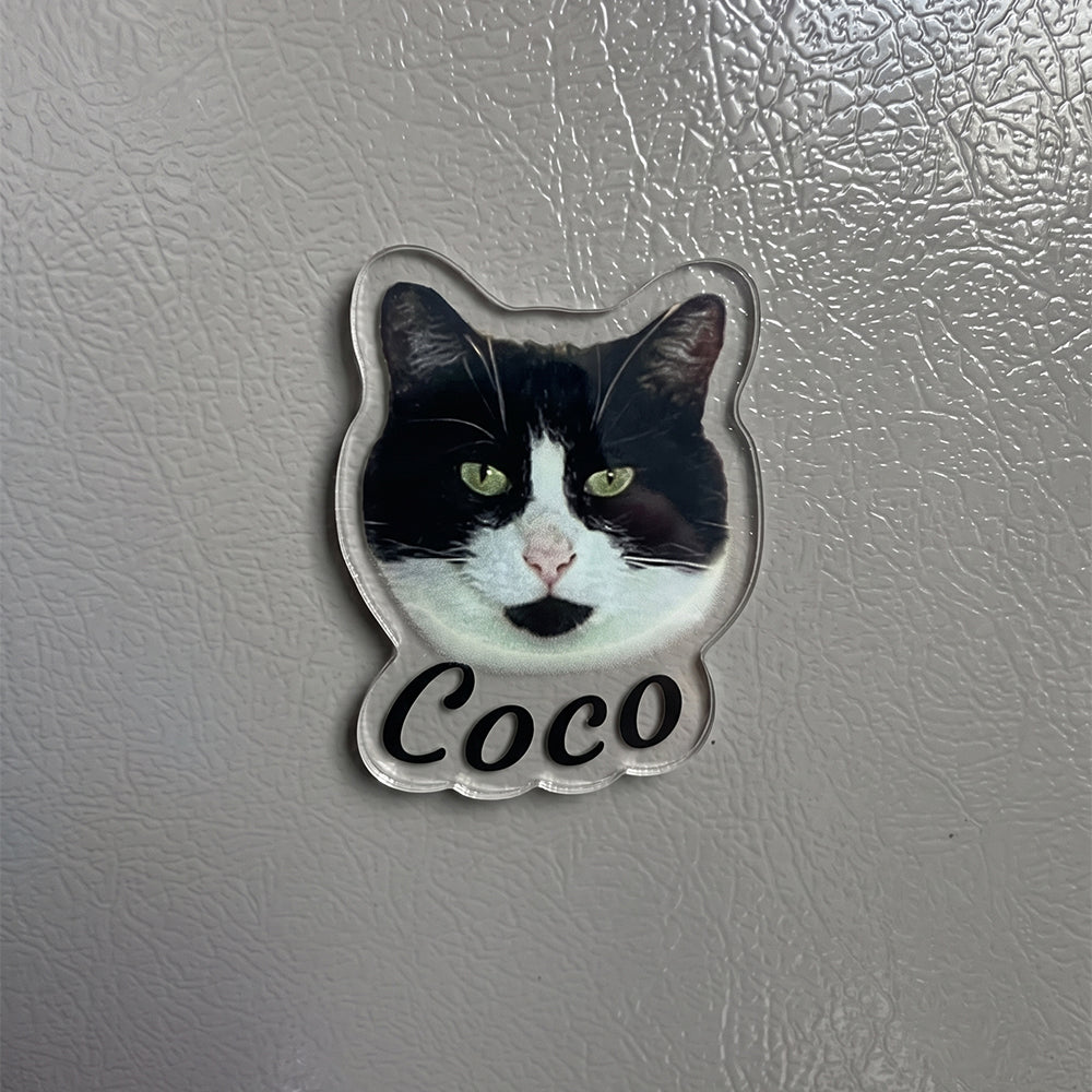 Pet Face Shaped Magnet with Name