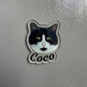 Pet Face Shaped Magnet with Name