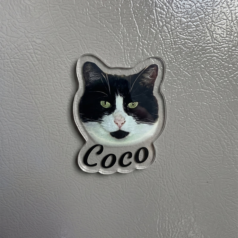 Pet Face Shaped Magnet with Name
