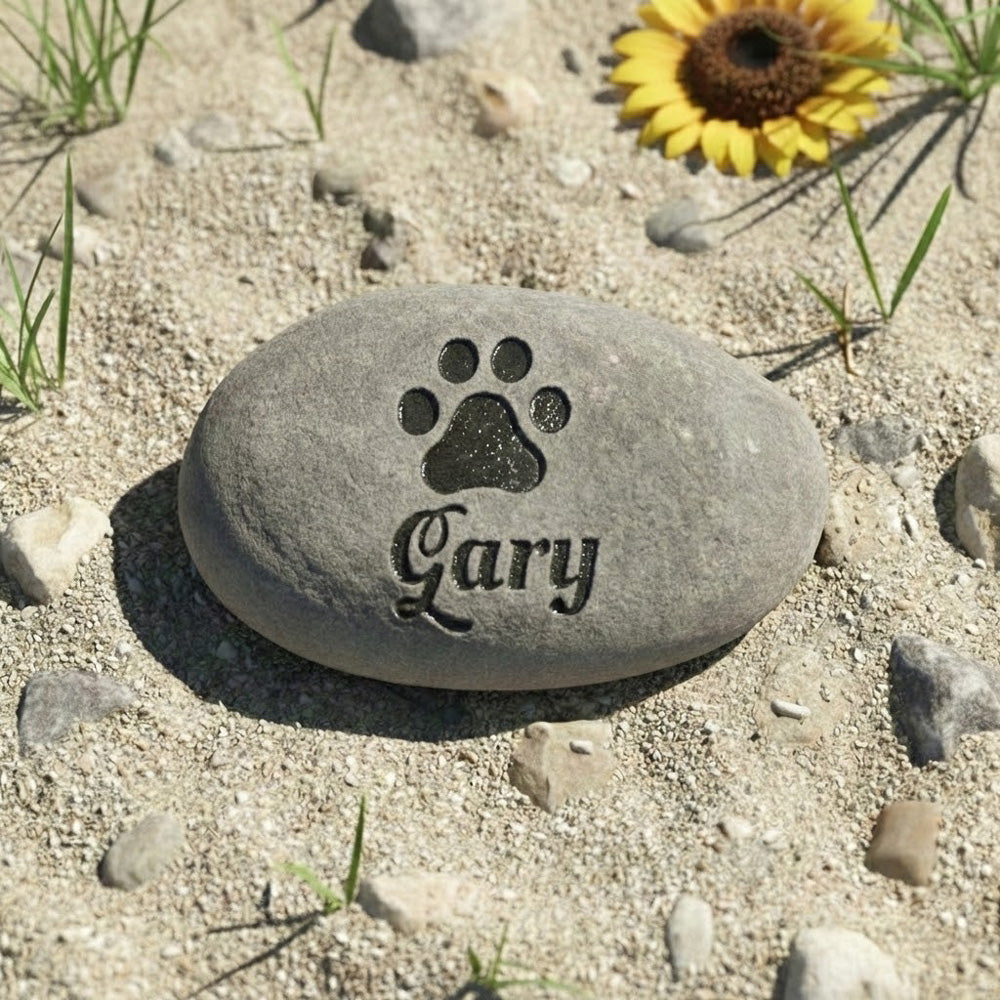 Pet Memorial Natural River Rock