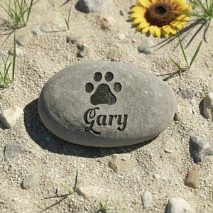 Pet Memorial Natural River Rock