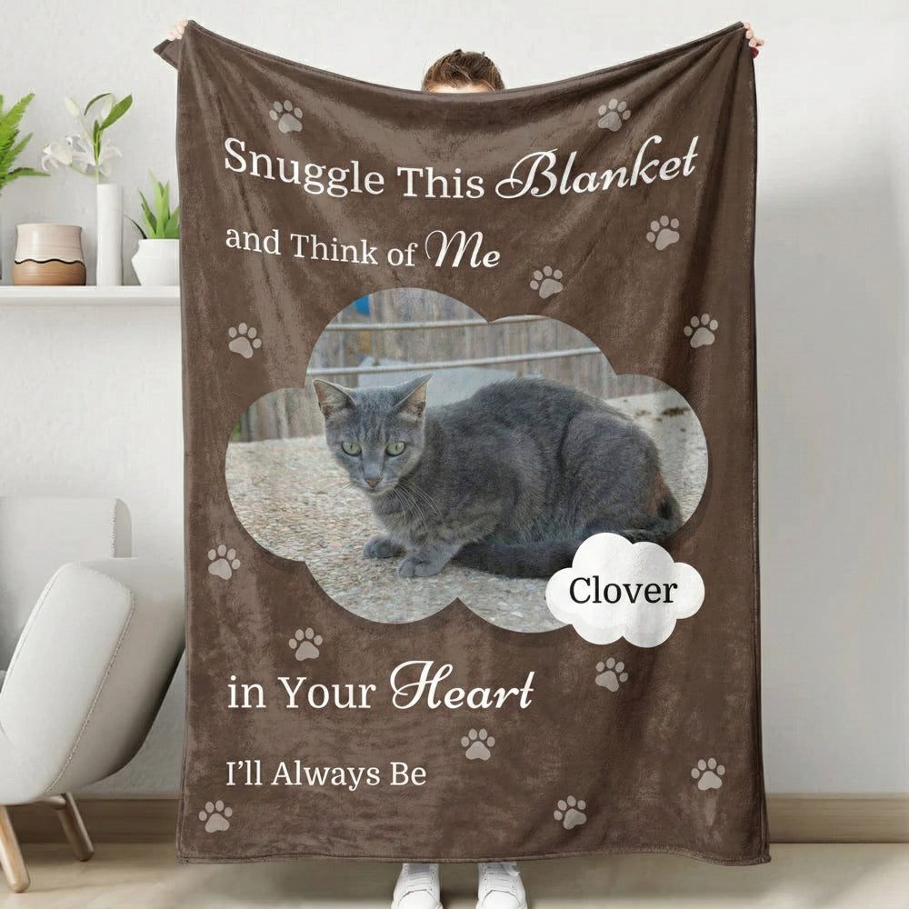 Pet Remembrance Blanket with Photo