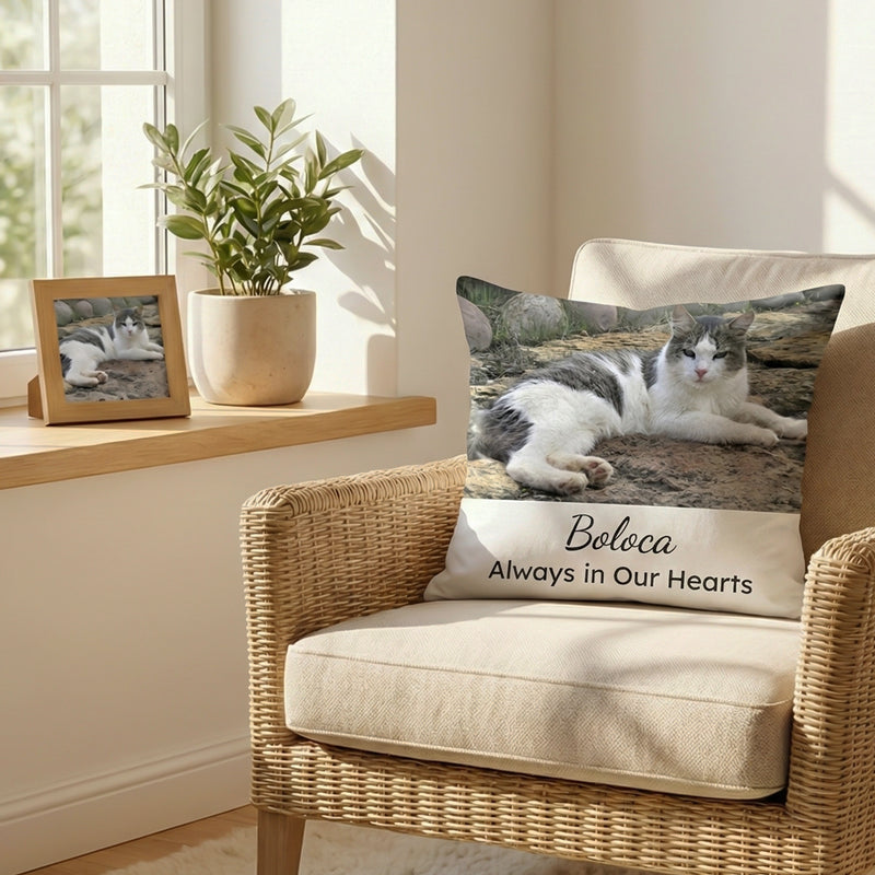 Pet Remembrance Pillow with Photo