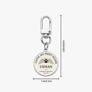 Custom Angel Wings Paw Print Pet Memorial Keychain