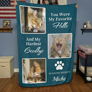 Custom Pet Memorial Photo Blanket | Loss of Pet Sympathy Gift