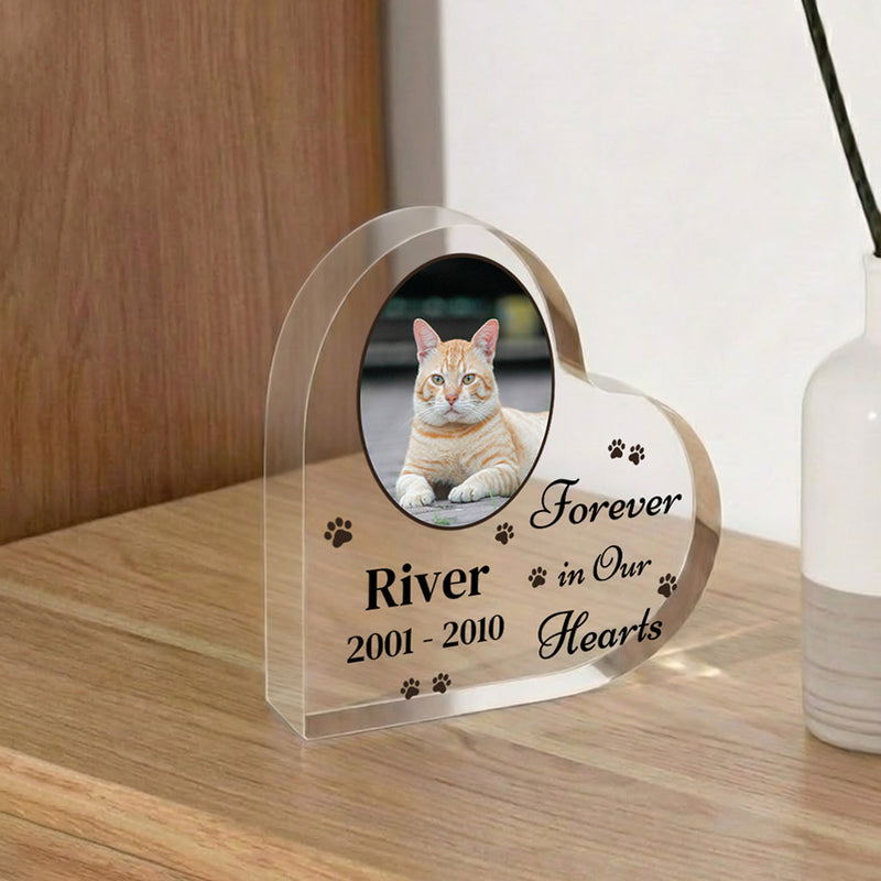 Custom Pet Portrait Heart Acrylic Block