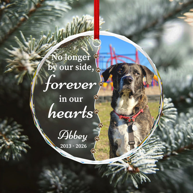 Custom Pet Memorial Glass Ornament - Personalized Photo Keepsake