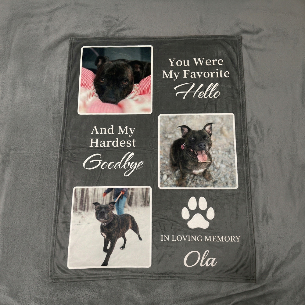 Custom Pet Memorial Photo Blanket | Loss of Pet Sympathy Gift