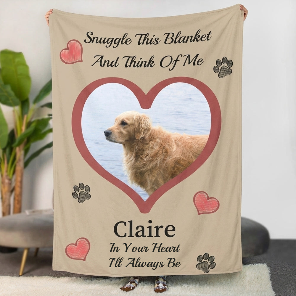 Custom Pet Memorial Photo Blanket for Dog & Cat Loss