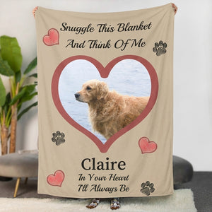 Custom Pet Memorial Photo Blanket for Dog & Cat Loss