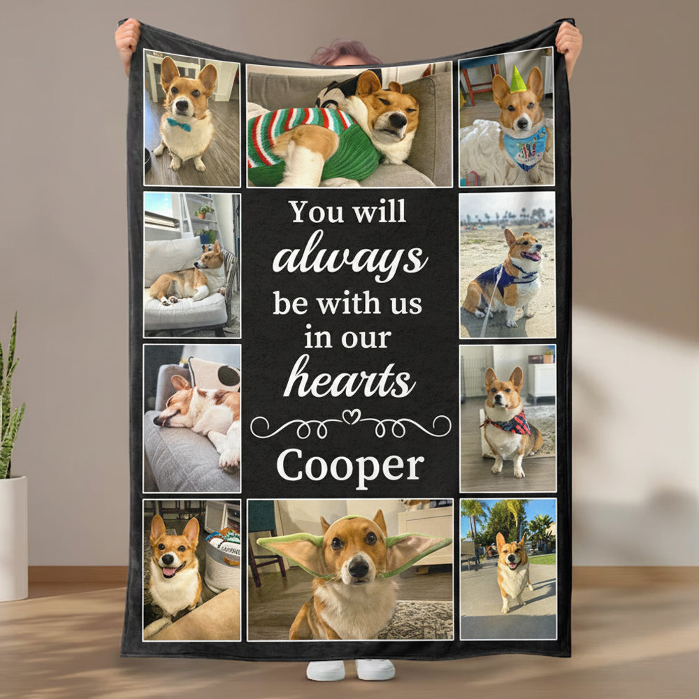 Custom Pet Memorial Blanket - Multi-Photo Collage Dog Sympathy Gift