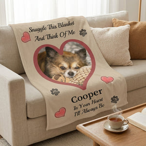 Custom Pet Memorial Photo Blanket for Dog & Cat Loss