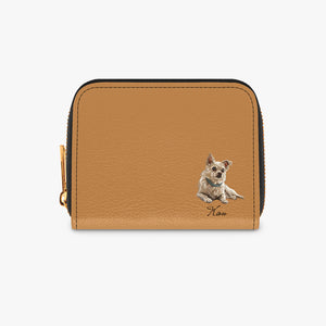 Custom Pet Portrait Minimalist Wallet for Women with Name