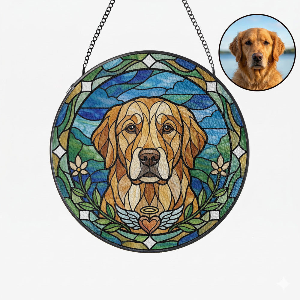 Custom Pet Portrait Stained Glass Suncatcher