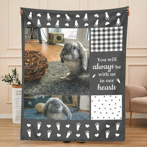 Custom Pet Loss Sympathy Gift Blanket Always in Our Hearts Blanket