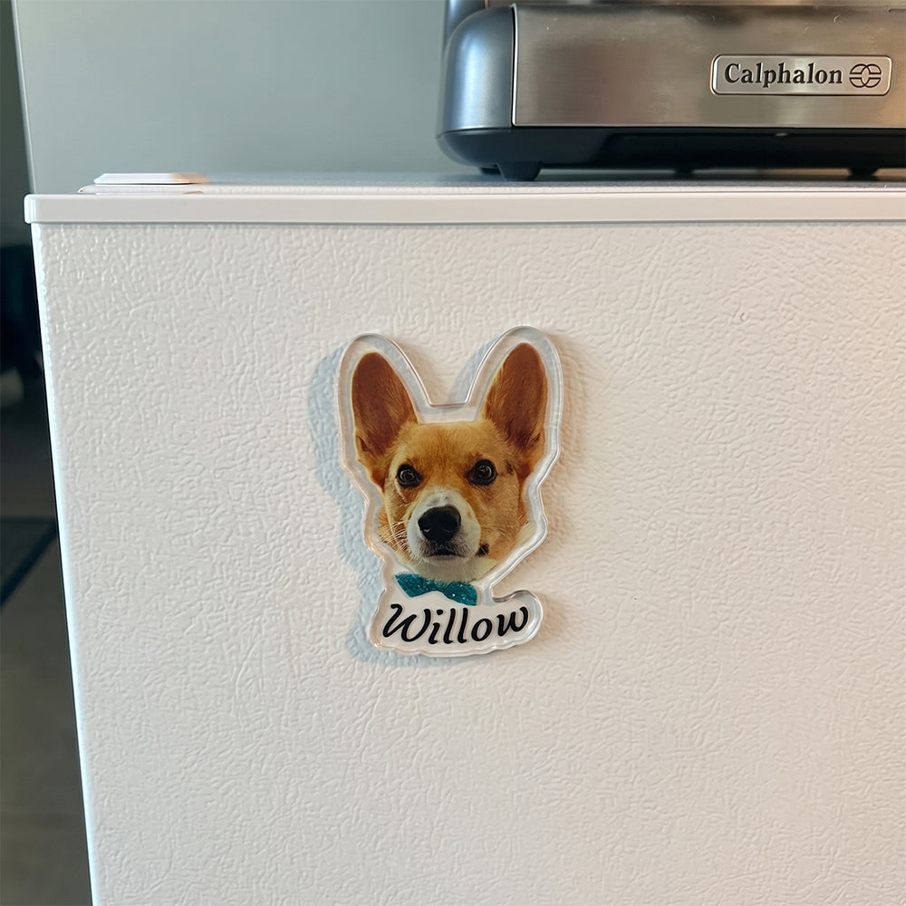 Pet Face Shaped Magnet with Name