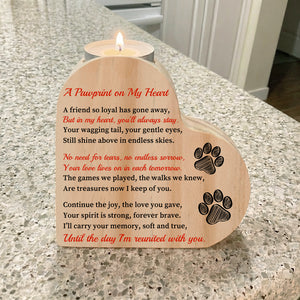 Pet Memorial Heart Shaped Candle Holder
