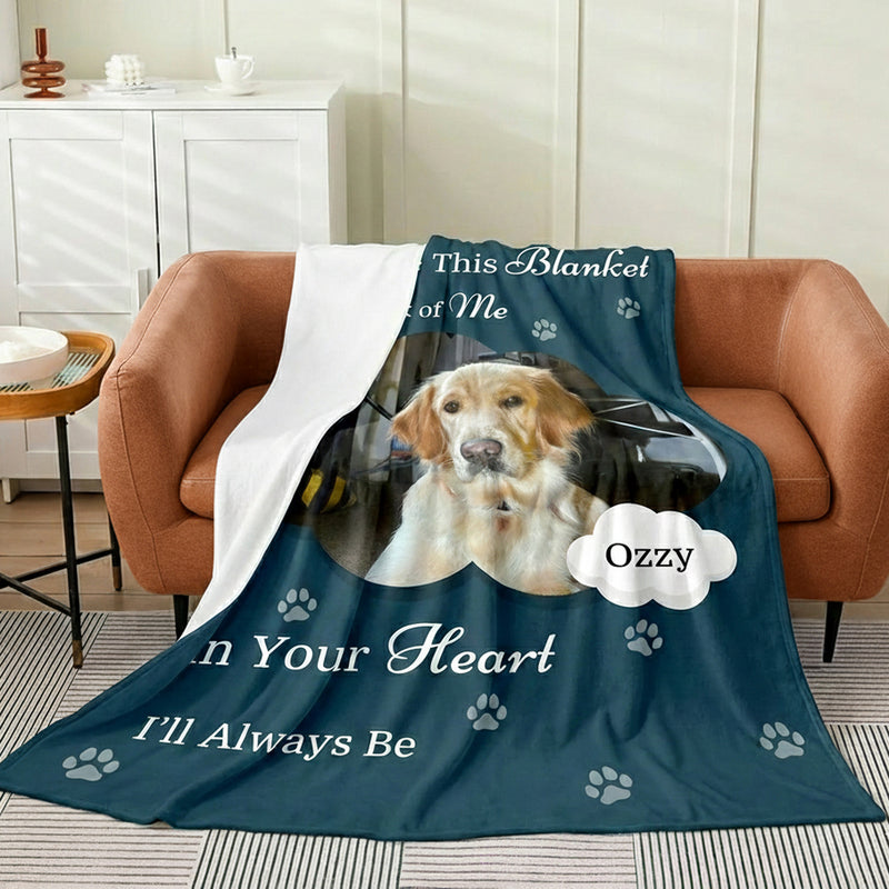 Pet Remembrance Blanket with Photo