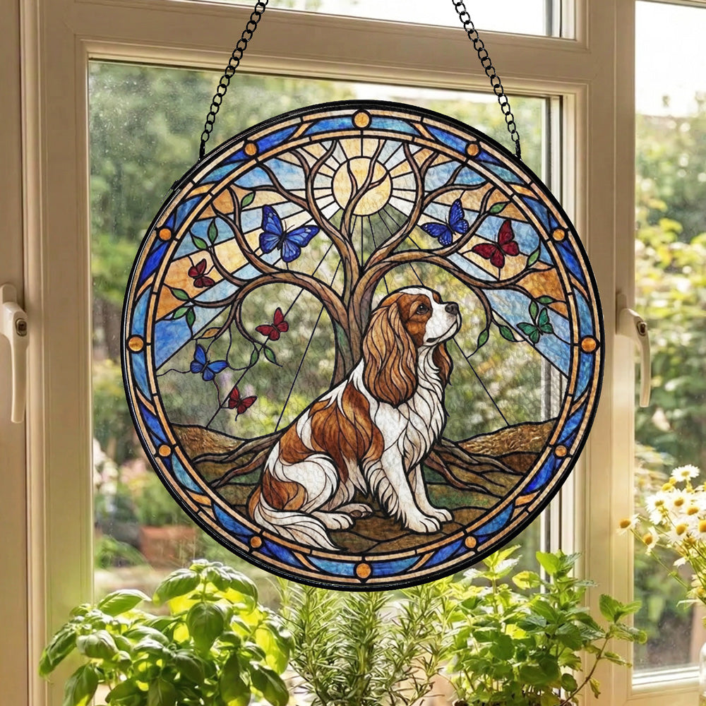 Pet Stained Glass Suncatcher with Tree of Life Window Decor