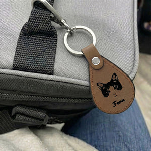 Engraved Pet Portrait Keychain