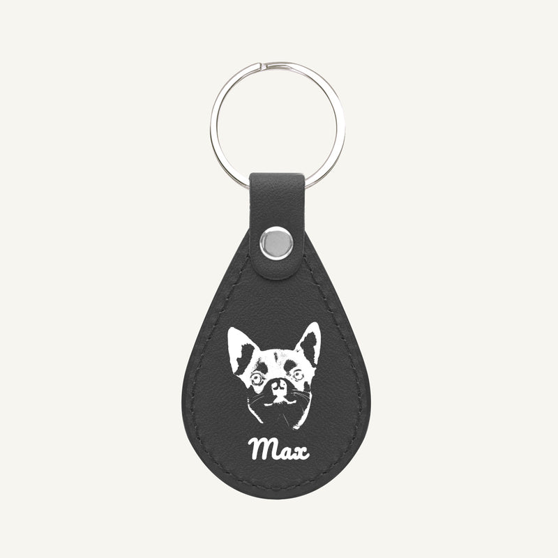 Engraved Pet Portrait Keychain