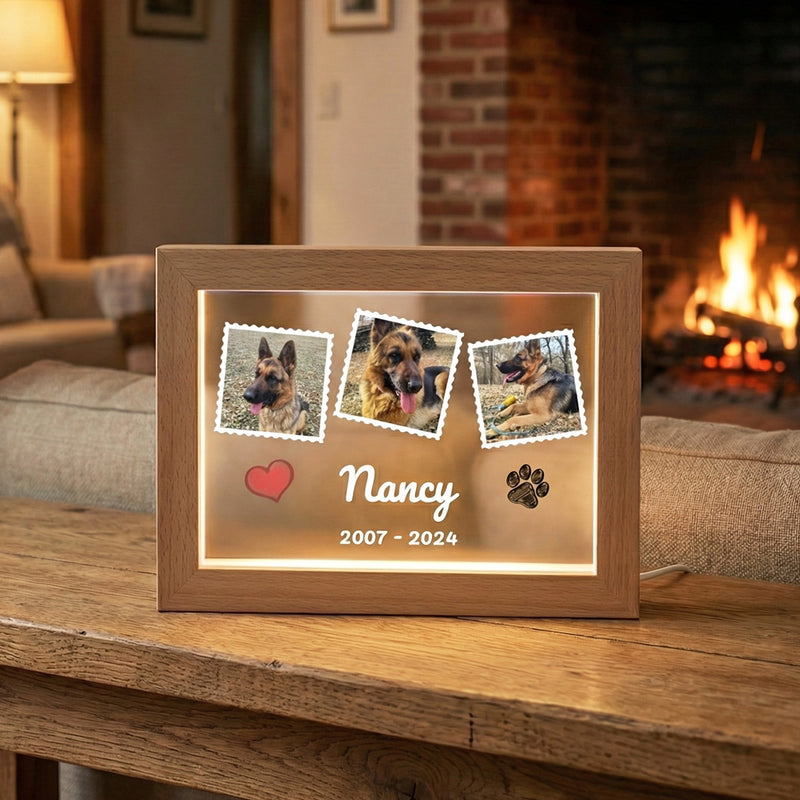 LED Acrylic Pet Memorial Photo Frame
