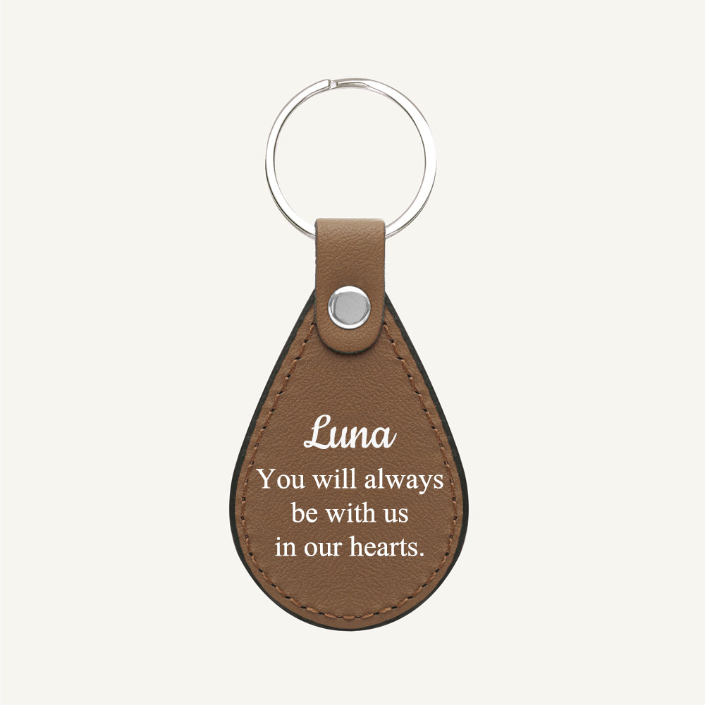 Leather Pet Name Keychain