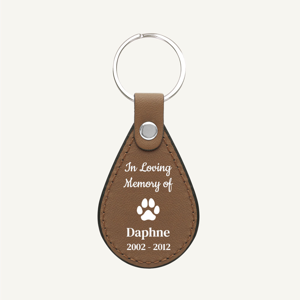 Leather Pet Paw Print Keychain