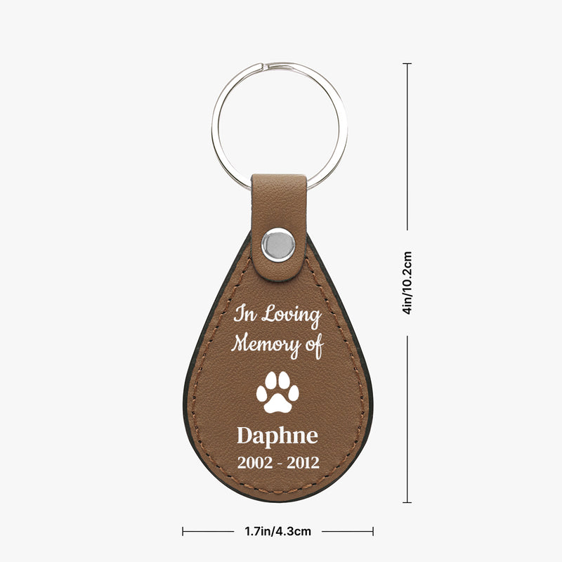 Leather Pet Paw Print Keychain