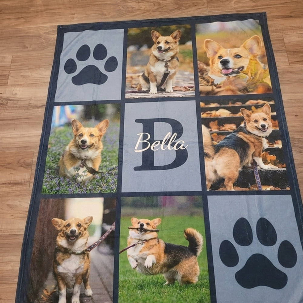 Multi Photo Collage Memorial Blanket for Pet Lovers