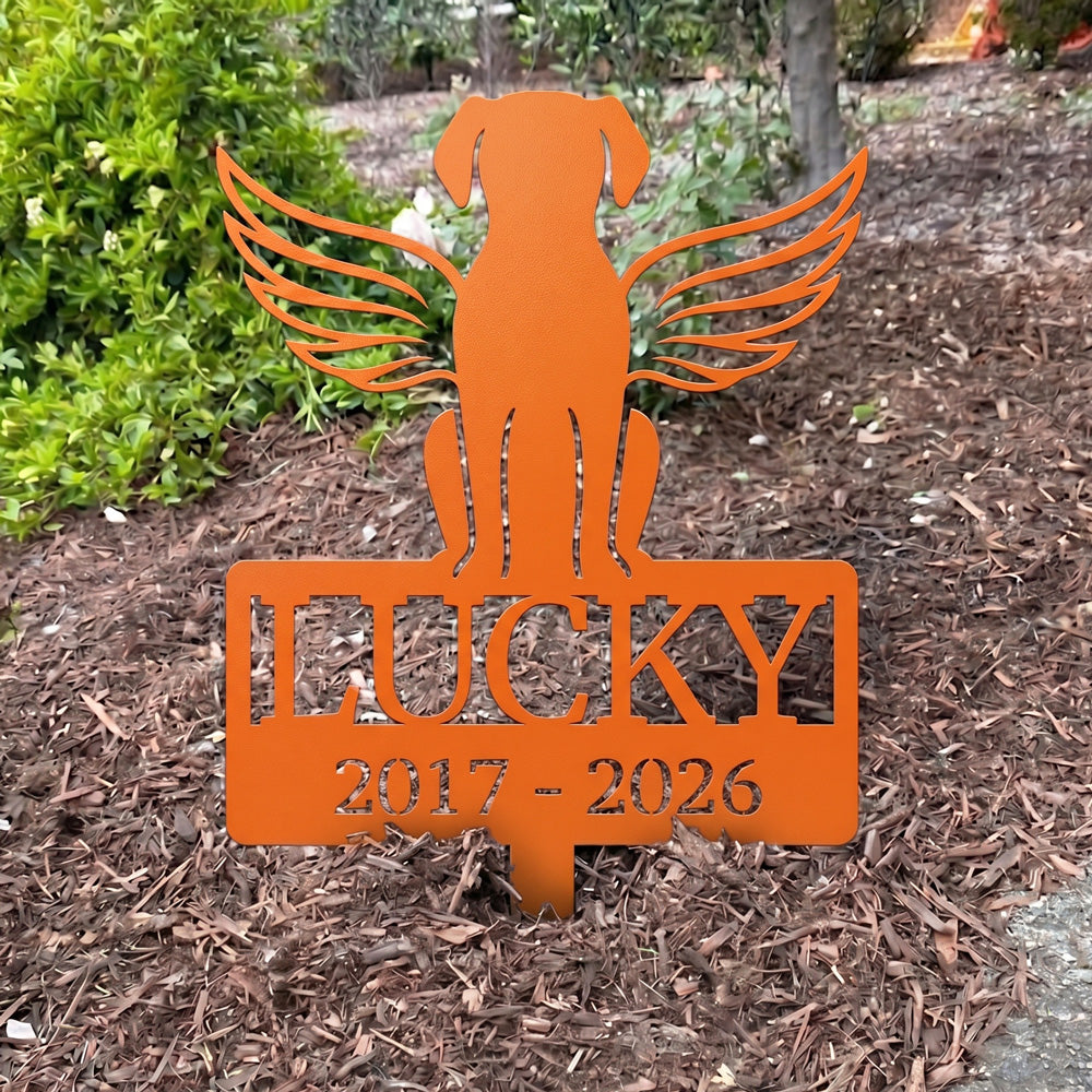 Custom Angel Wings Pet Memorial Garden Stake