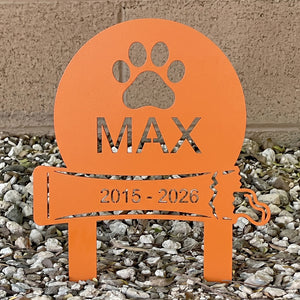Personalized Paw Print Pet Memorial Garden Stake