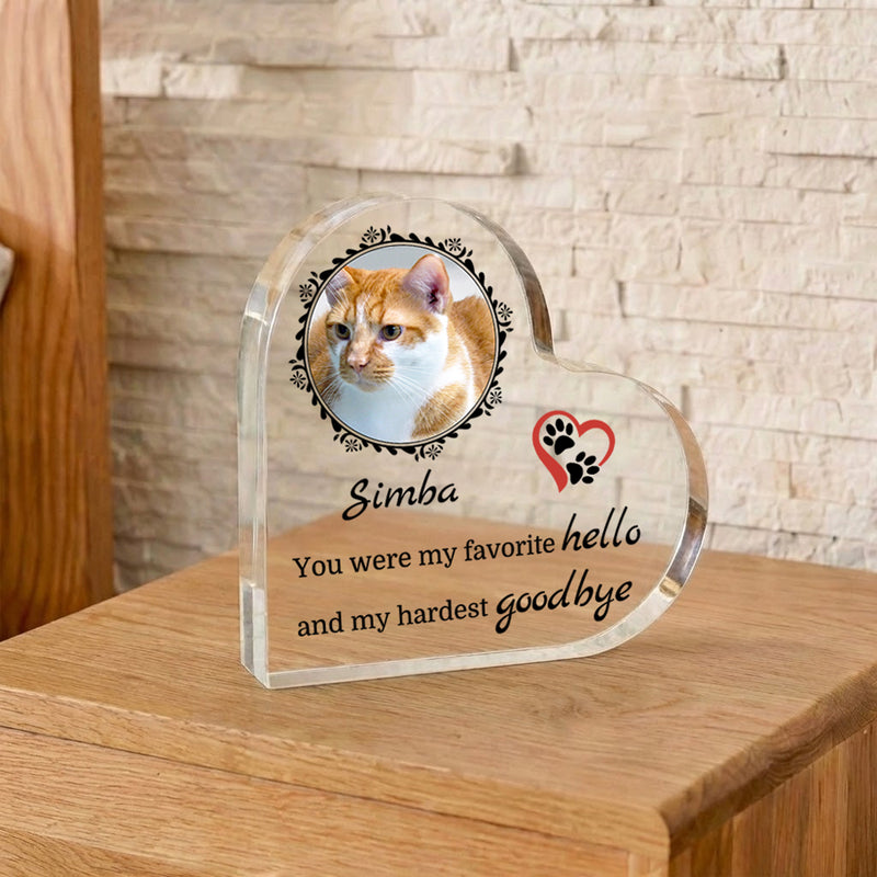 Personalized Pet Heart Acrylic Block
