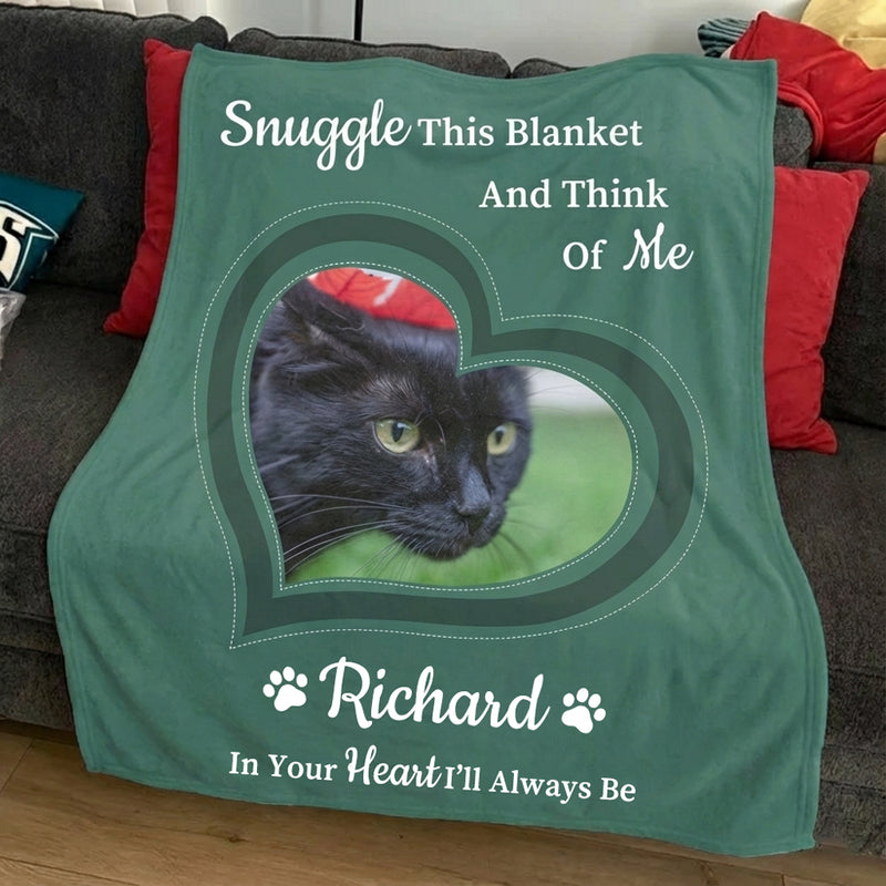 Personalized Pet Memorial Blanket - Custom Photo & Name Sympathy Gift