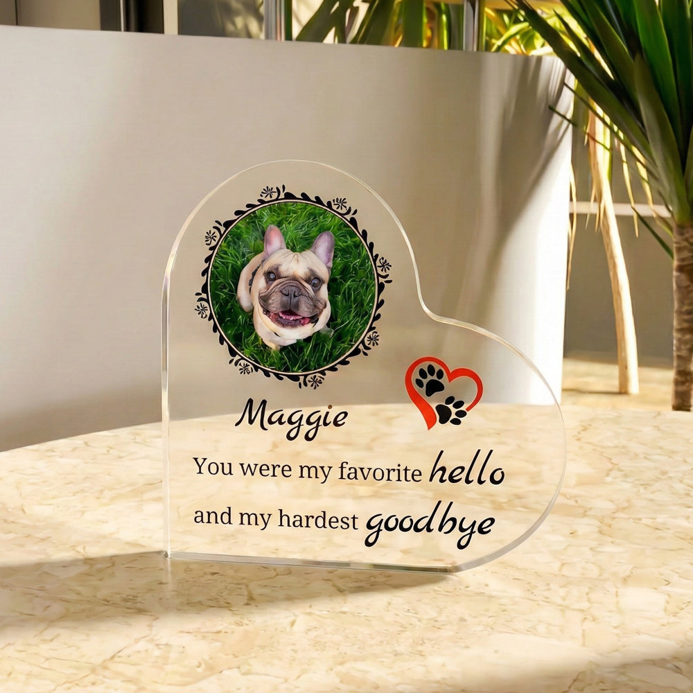 Personalized Pet Heart Acrylic Block
