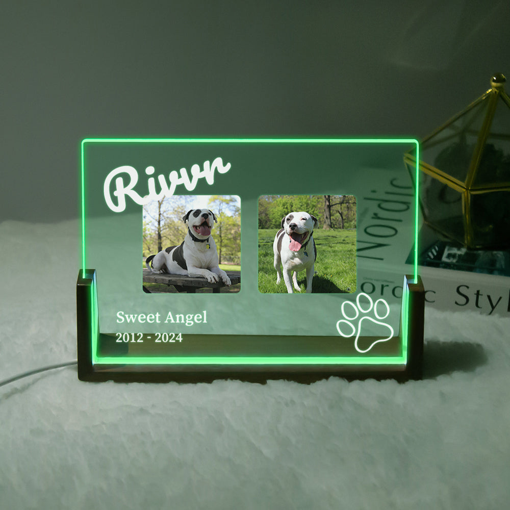 Personalized Pet LED Acrylic Memorial Plaque