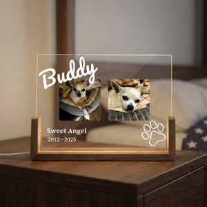 Personalized Pet LED Acrylic Memorial Plaque