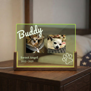 Personalized Pet LED Acrylic Memorial Plaque