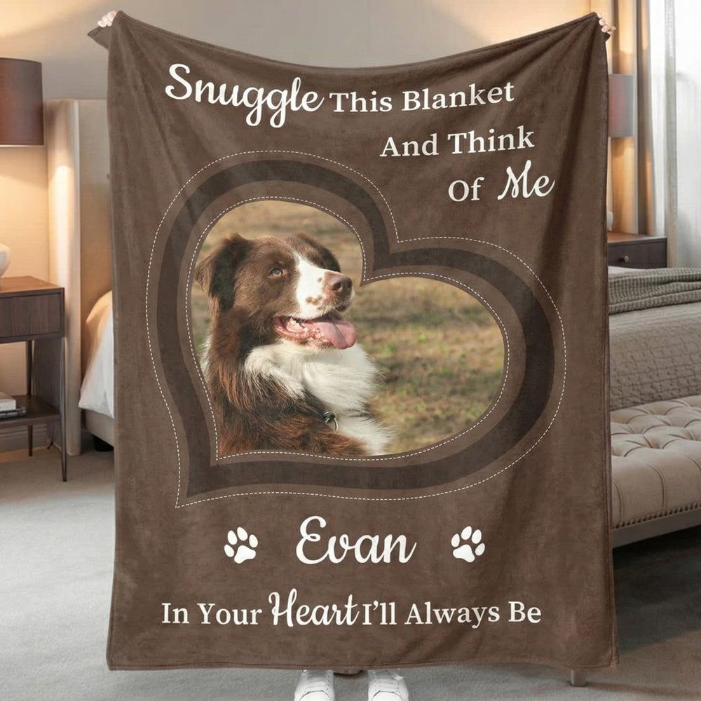 Personalized Pet Memorial Blanket - Custom Photo & Name Sympathy Gift
