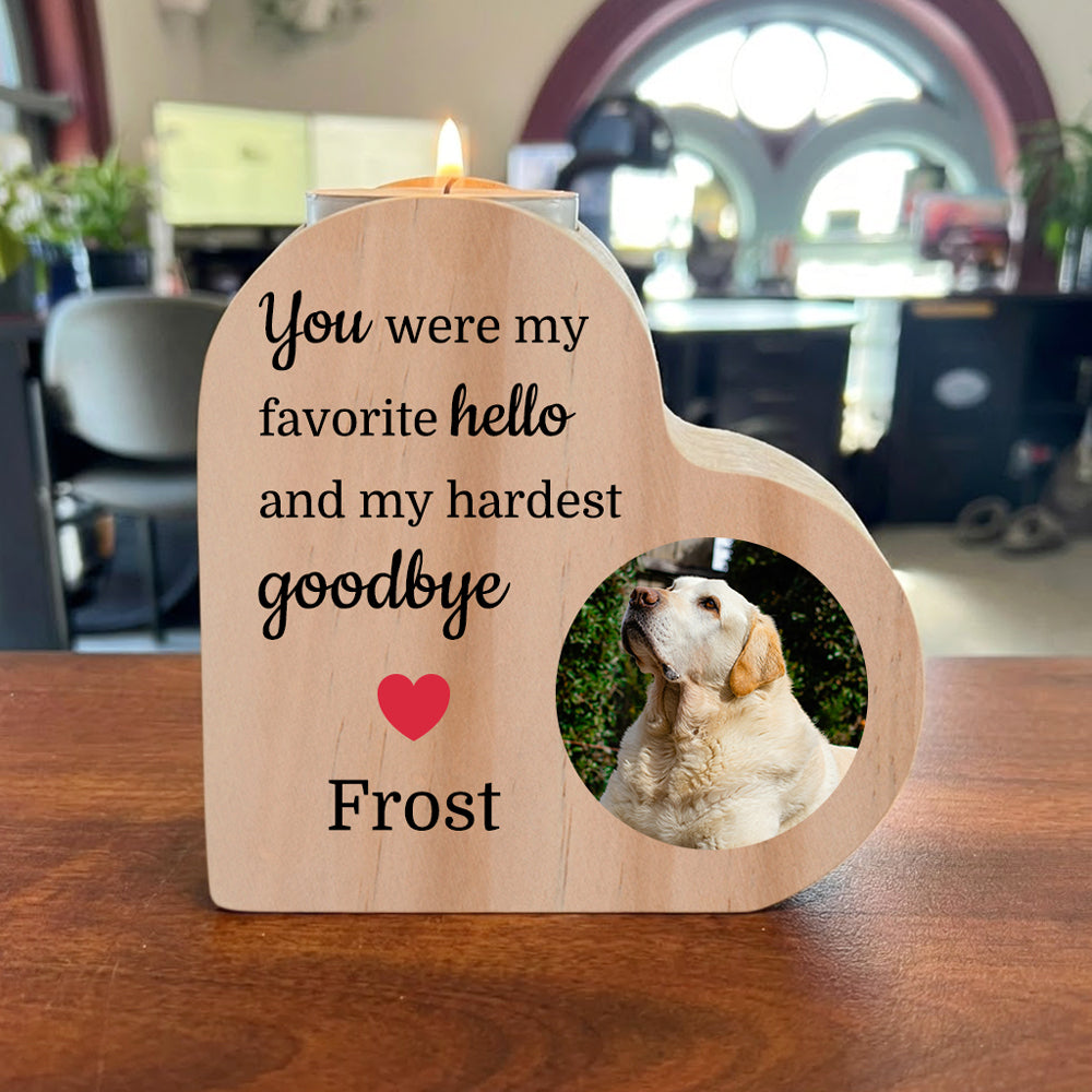 Personalized Pet Memorial Candle Holder with Photo