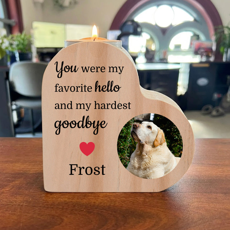 Personalized Pet Memorial Candle Holder with Photo