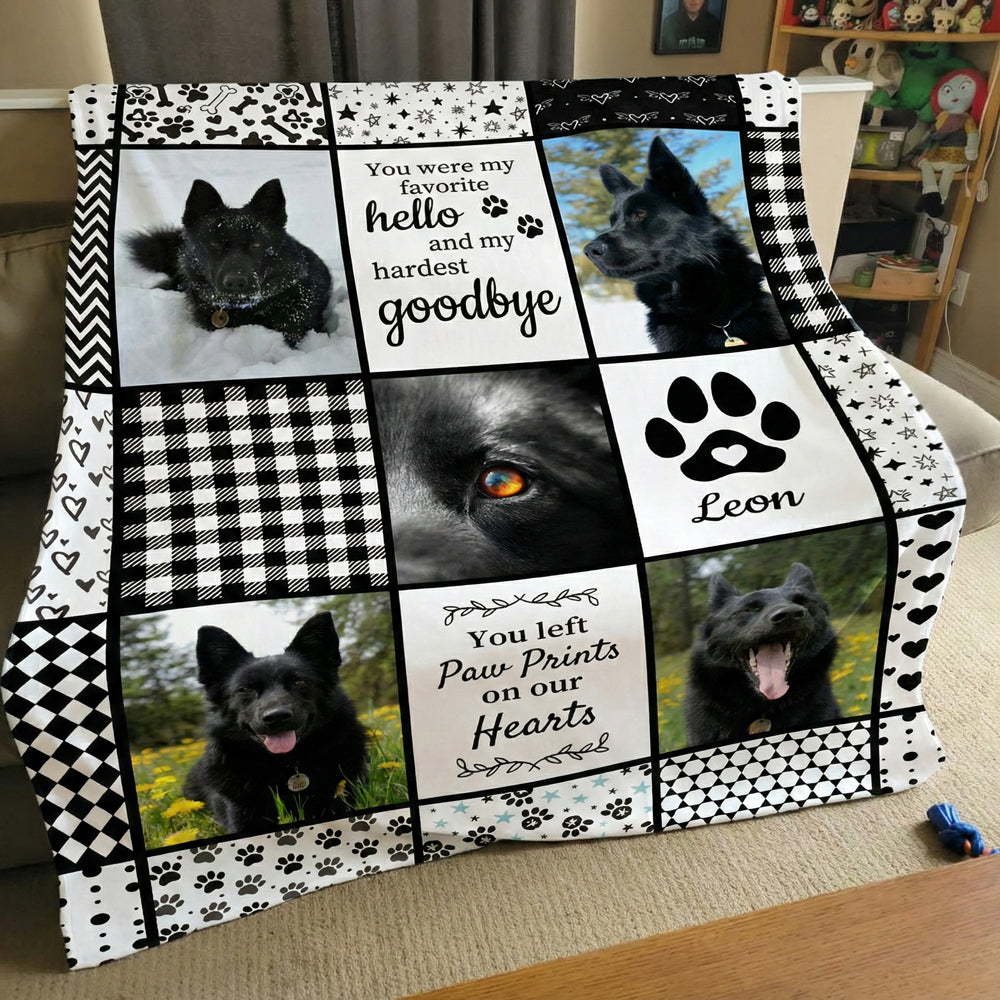 Personalized Pet Memorial Photo Blanket - Custom Remembrance Gift